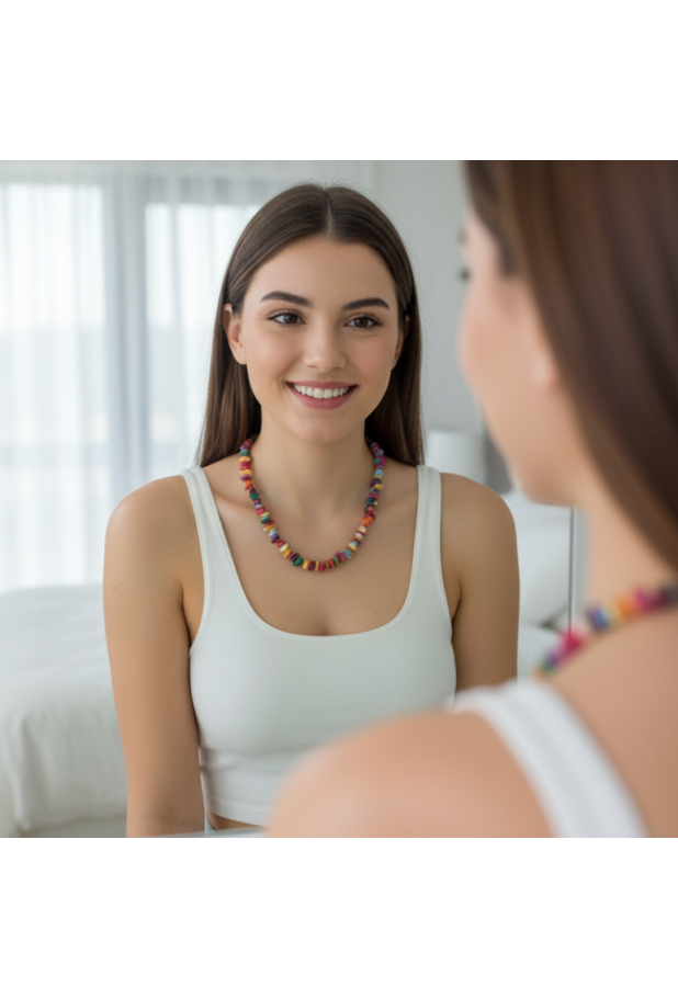 Doğal Taş Sedef Kolye Doğal Taş Sedef Kolye