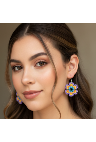 Küpe Boncuk İşlemeli Küpe Boncuk İşlemeli