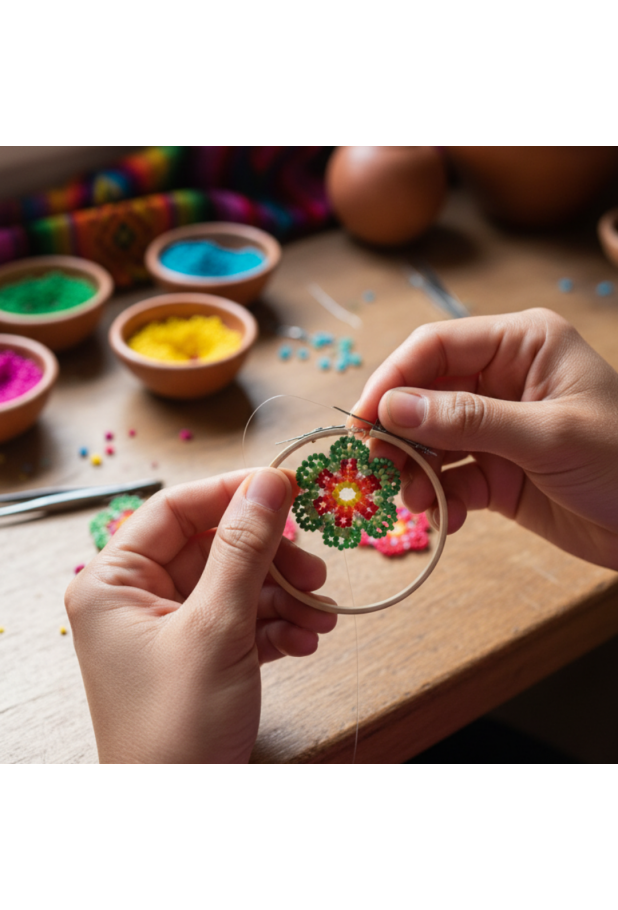 Küpe Boncuk İşleme Küpe Boncuk İşleme